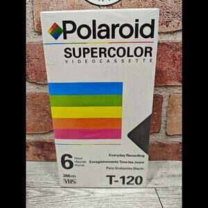 Polaroid Supercolor Video Cassette VHS Tape 6 Hour T-120 Brand New Sealed